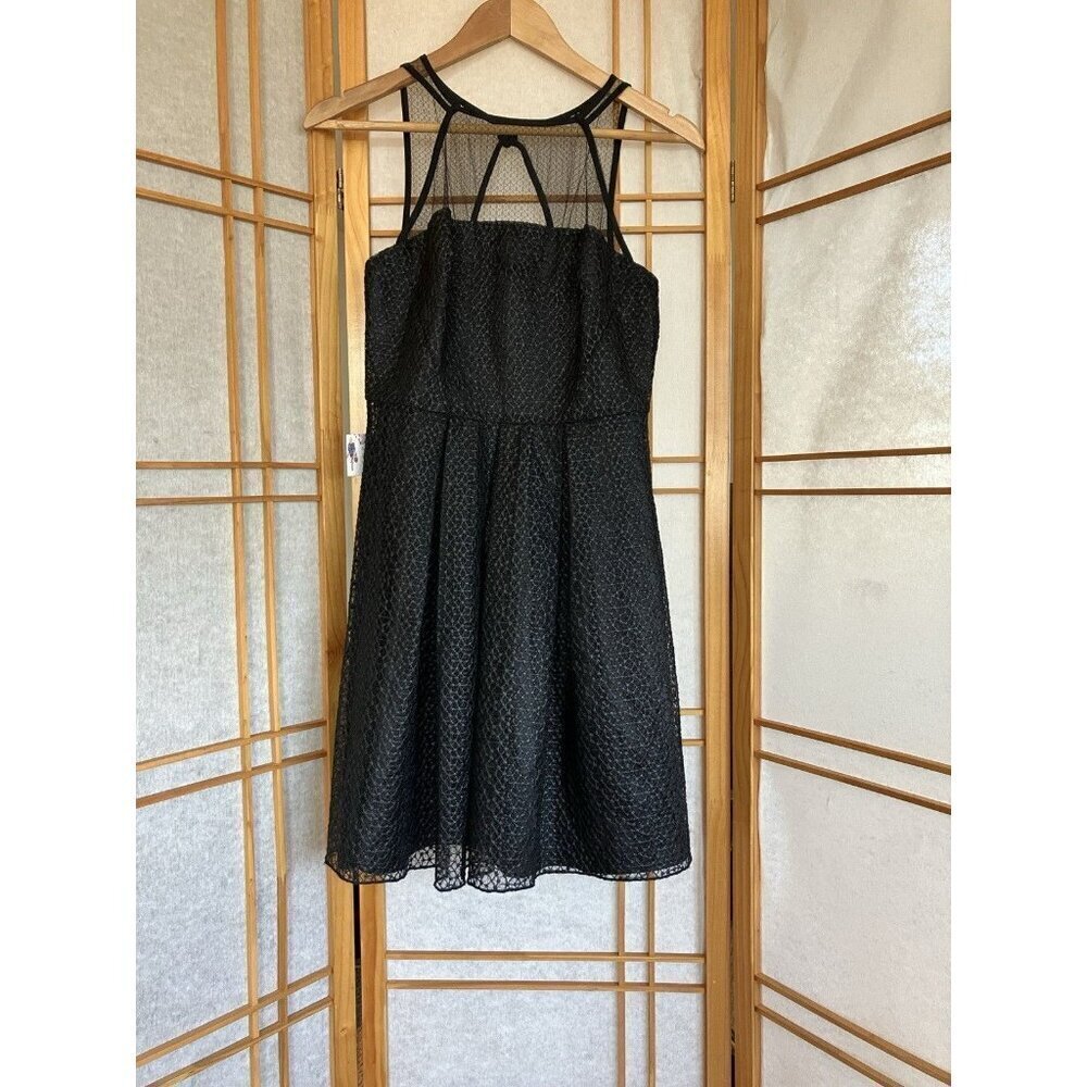 NWT Eva Franco Women’s Black Illusion Top Cocktail Dress, Size 4 MSRP $265